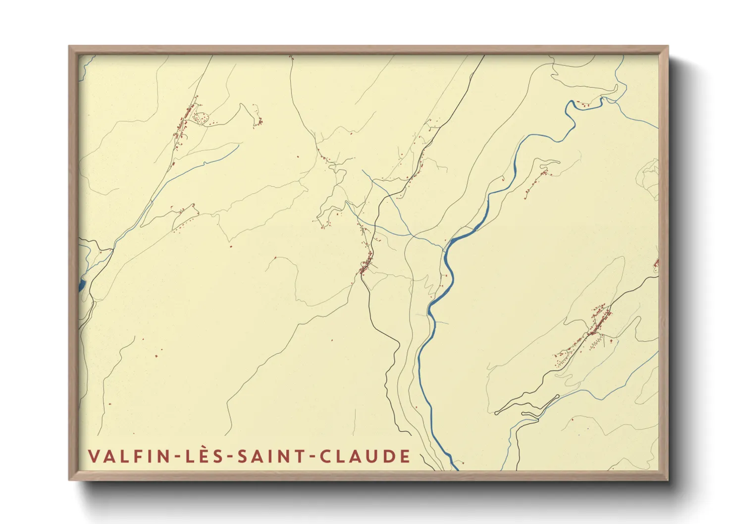 Une affiche de carte sur Valfin-lès-Saint-Claude