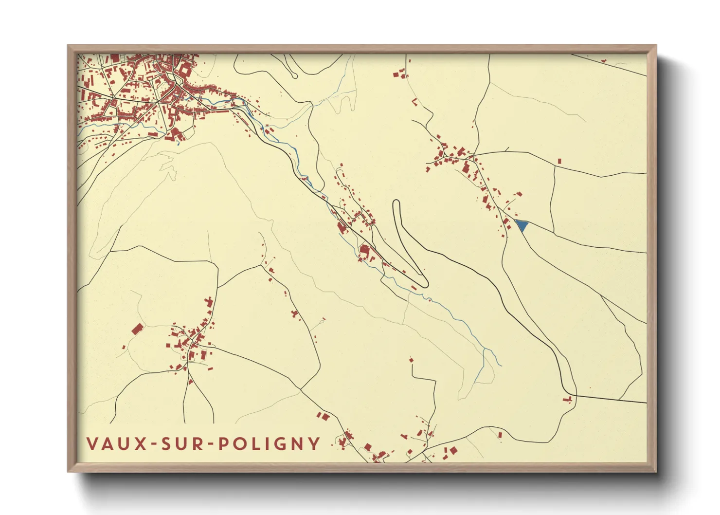 Une affiche de carte sur Vaux-sur-Poligny