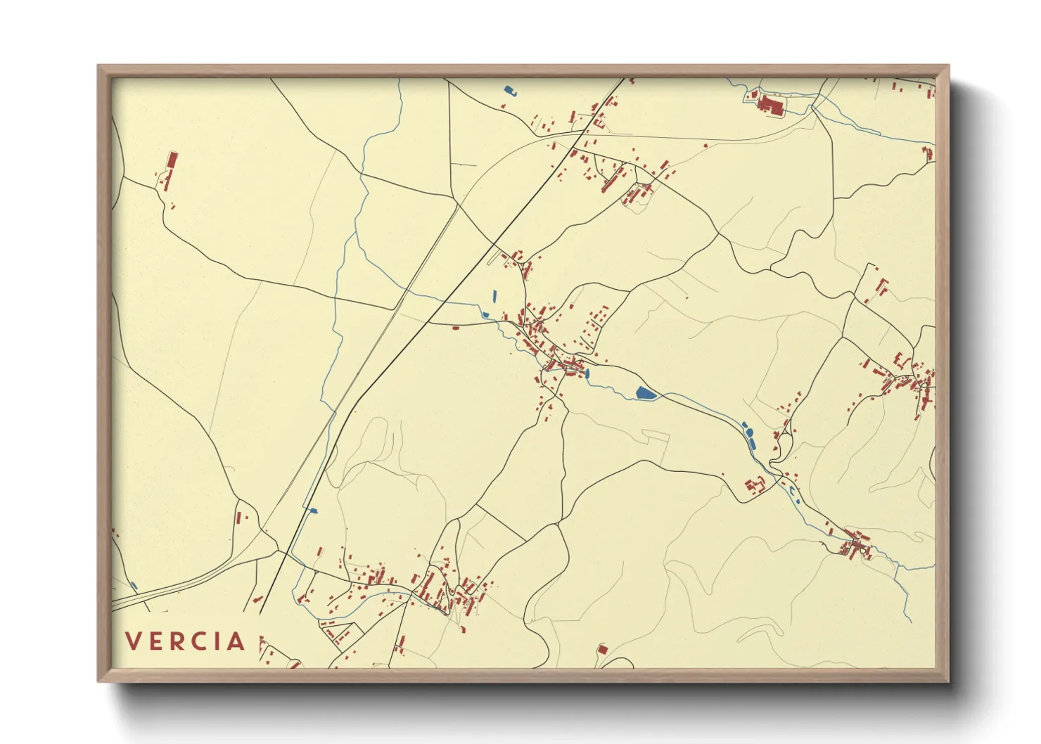 Une affiche de carte sur Vercia