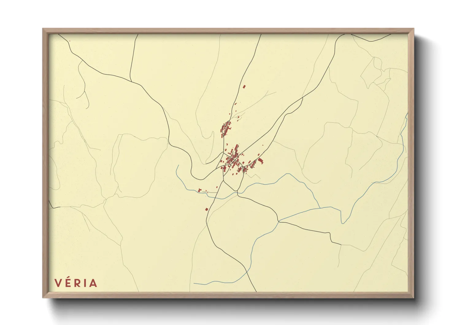 Une affiche de carte sur Véria