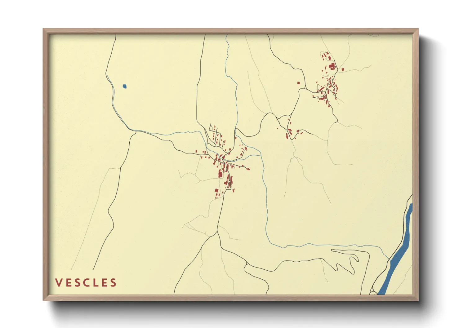 Une affiche de carte sur Vescles