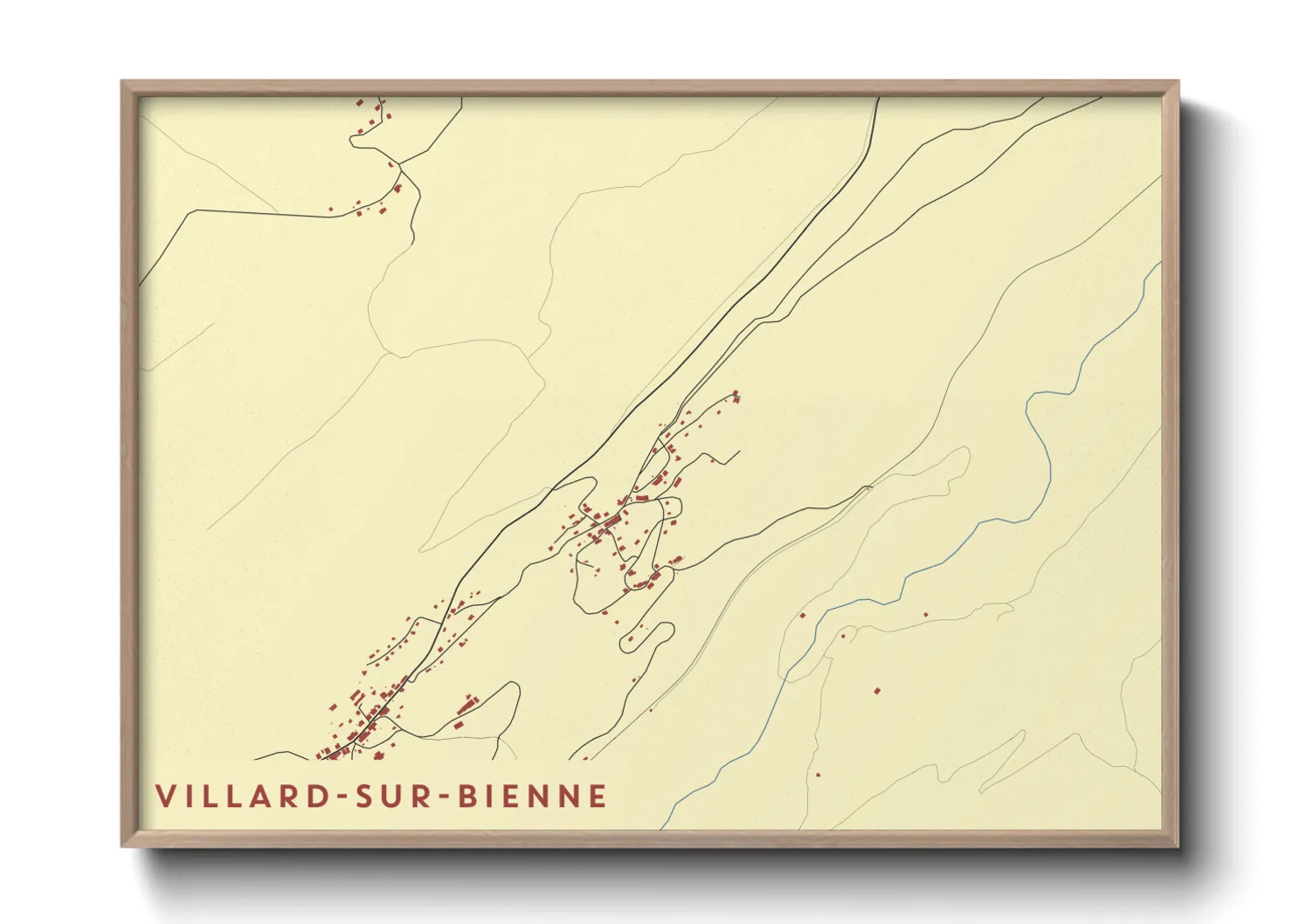 Une affiche de carte sur Villard-sur-Bienne