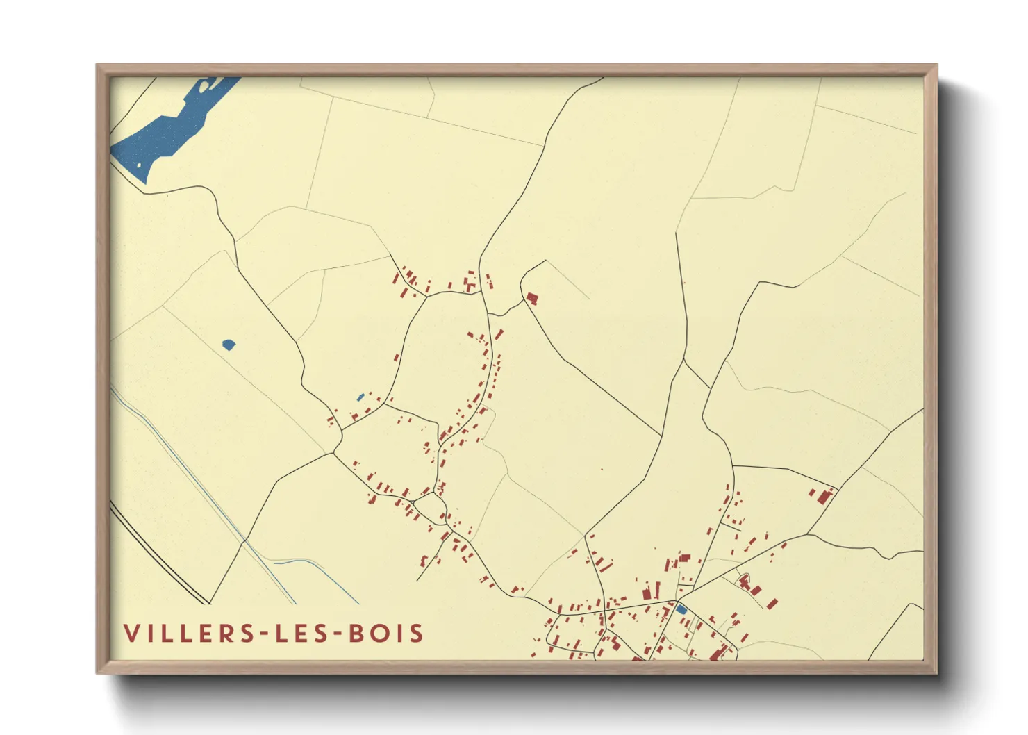 Une affiche de carte sur Villers-les-Bois