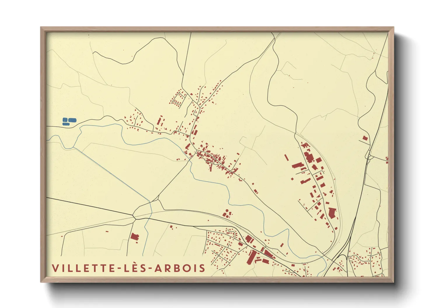 Une affiche de carte sur Villette-lès-Arbois