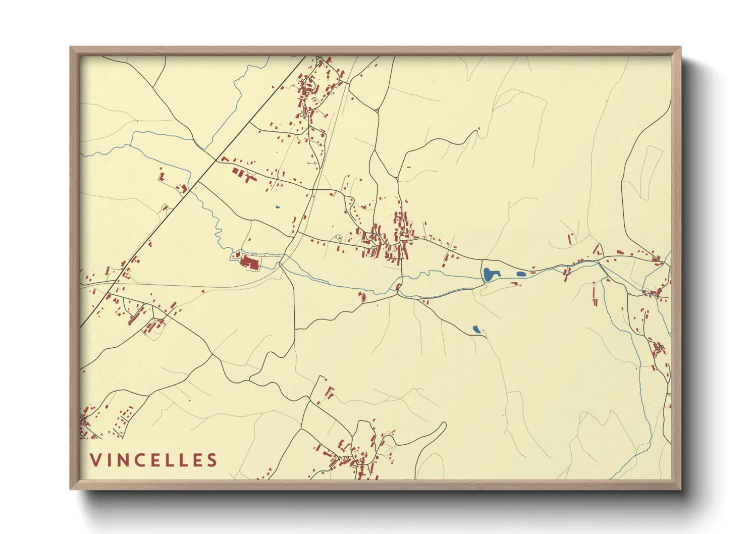 Une affiche de carte sur Vincelles