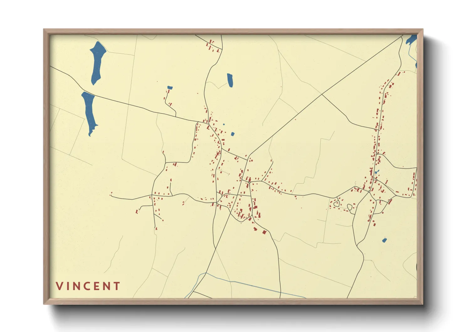 Une affiche de carte sur Vincent