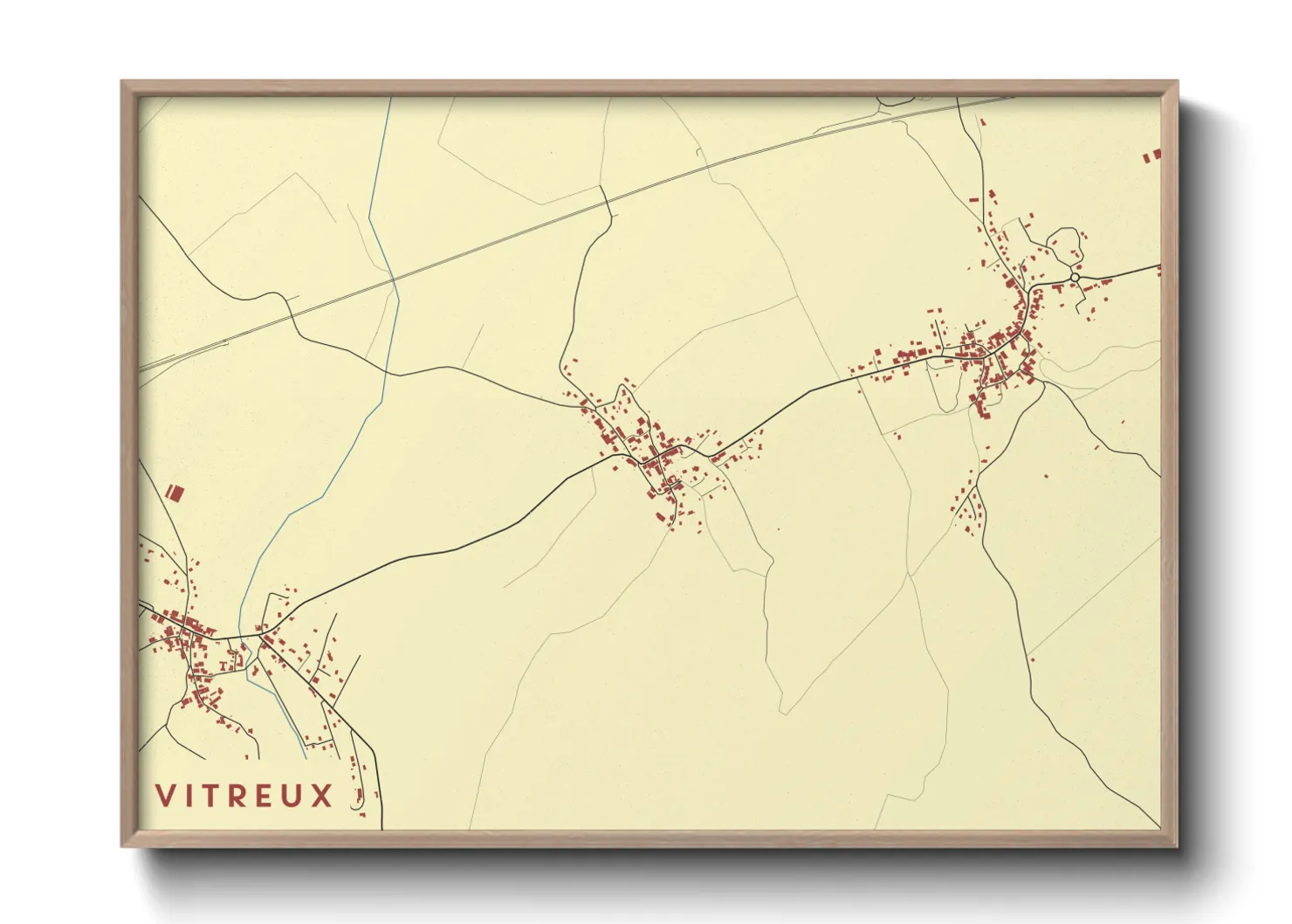 Une affiche de carte sur Vitreux