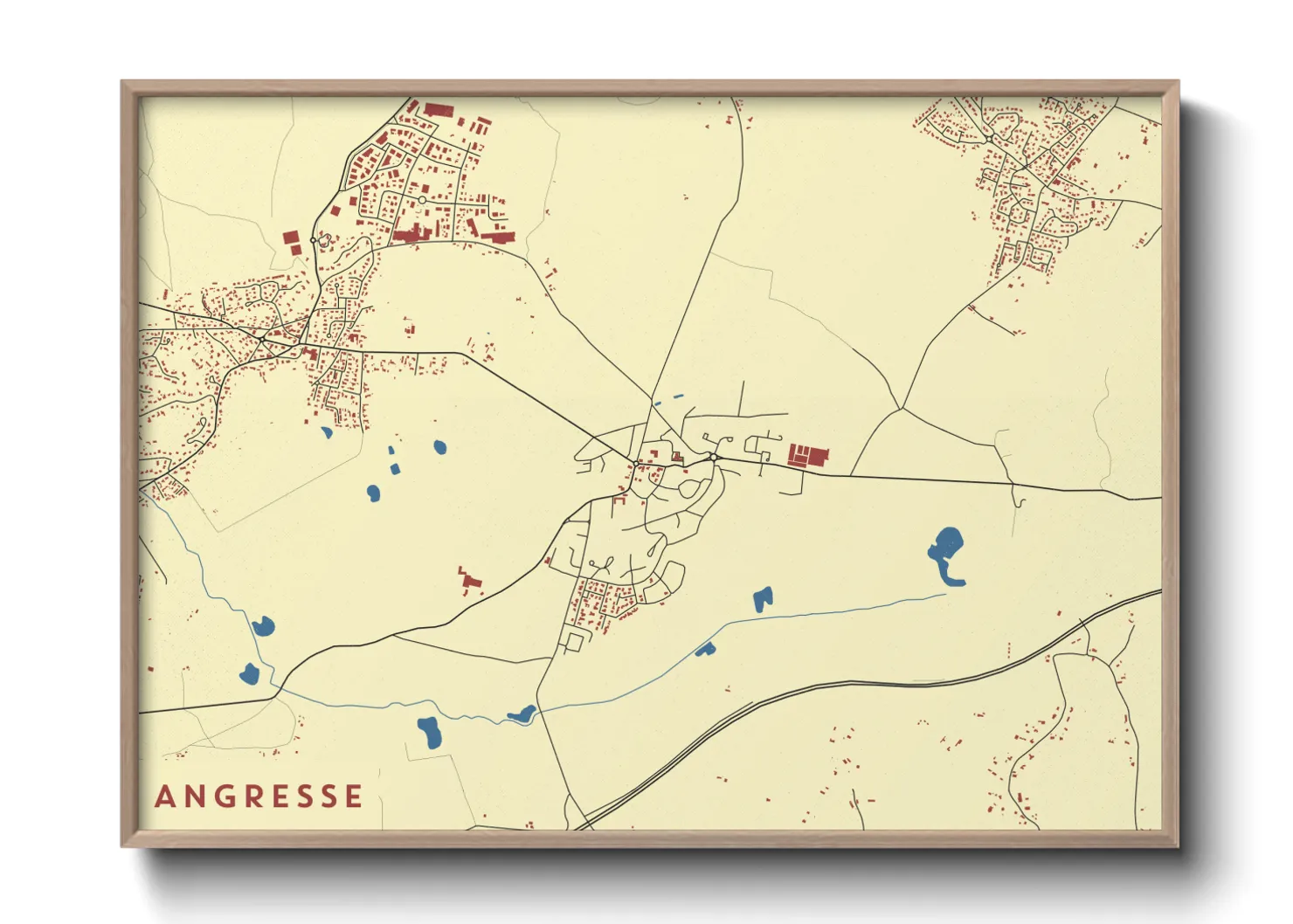 Une affiche de carte sur Angresse