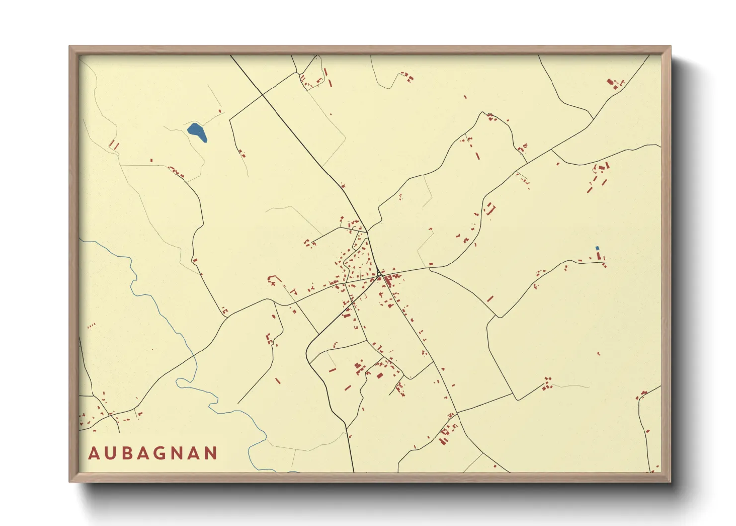 Une affiche de carte sur Aubagnan