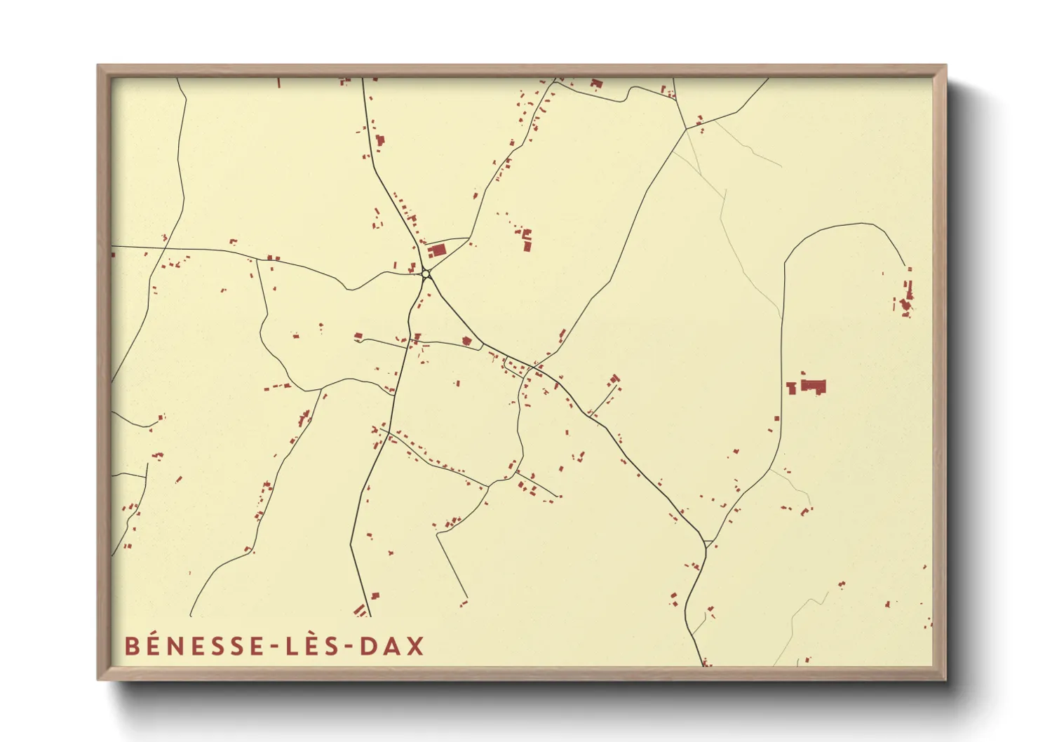 Une affiche de carte sur Bénesse-lès-Dax