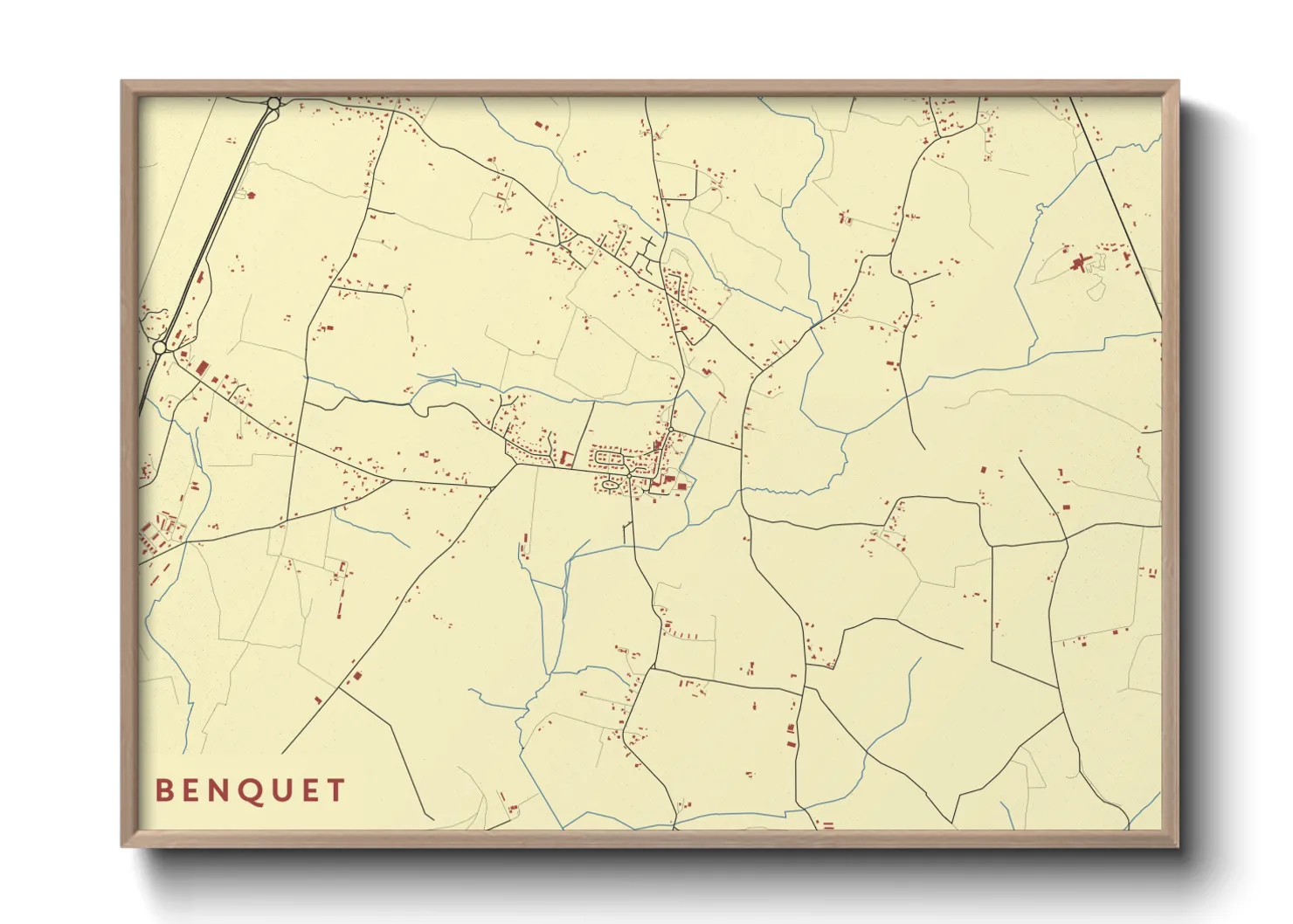 Une affiche de carte sur Benquet