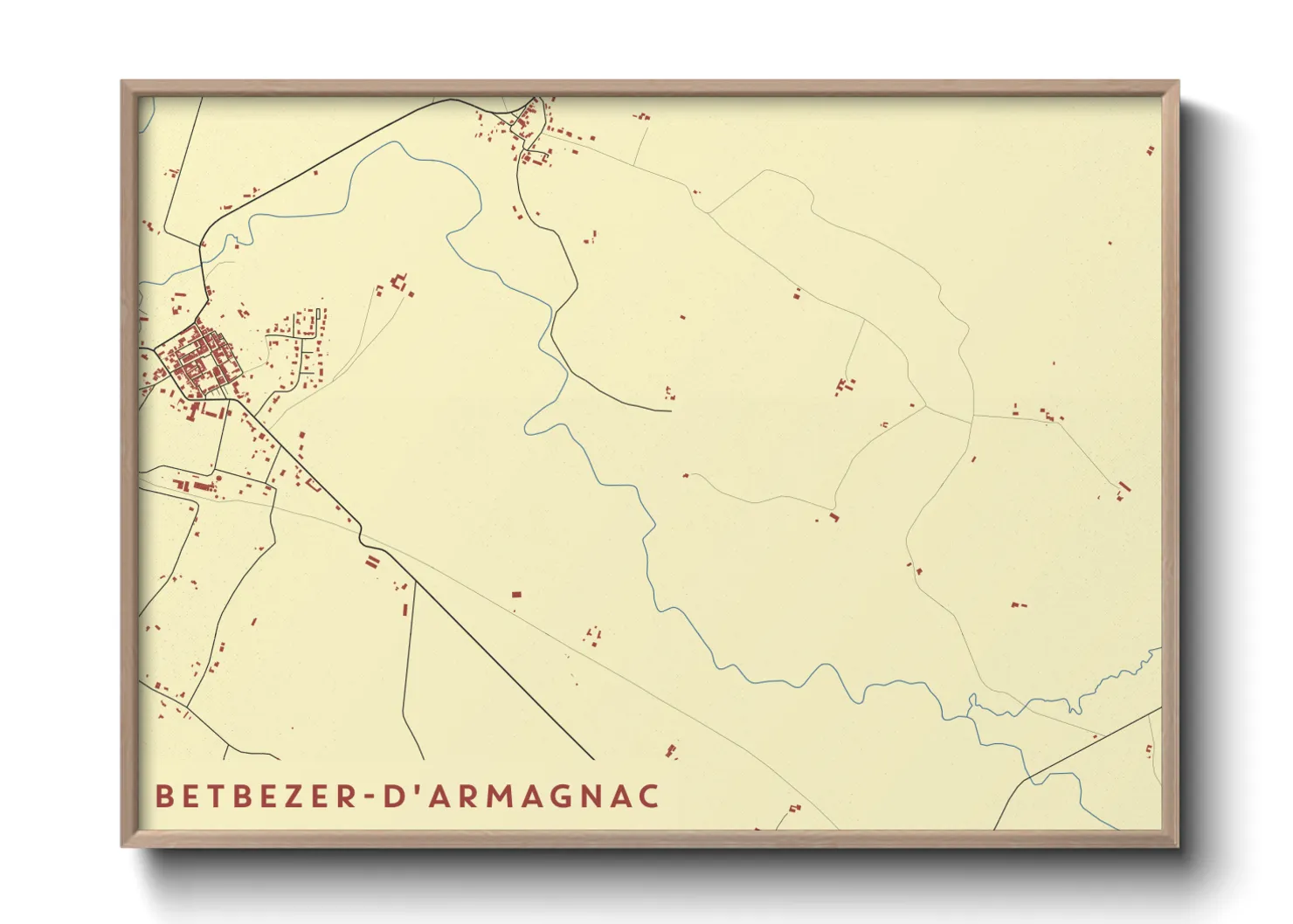 Une affiche de carte sur Betbezer-d'Armagnac