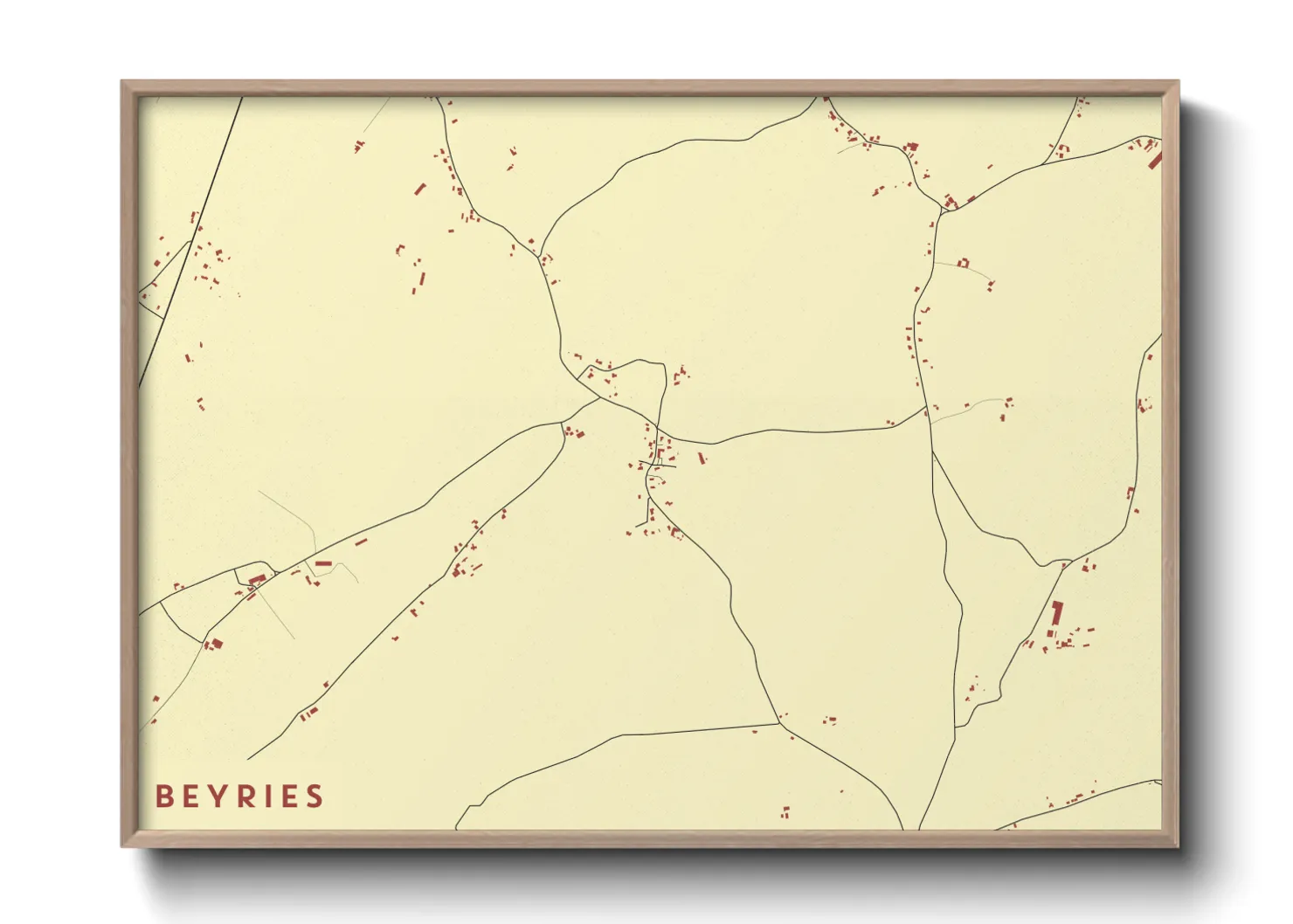 Une affiche de carte sur Beyries