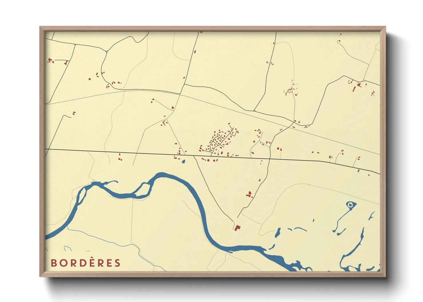 Une affiche de carte sur Bordères