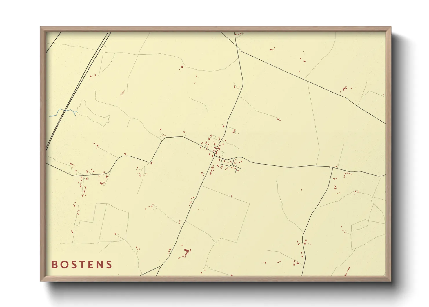 Une affiche de carte sur Bostens