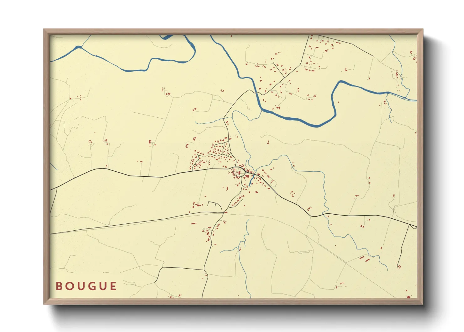 Une affiche de carte sur Bougue