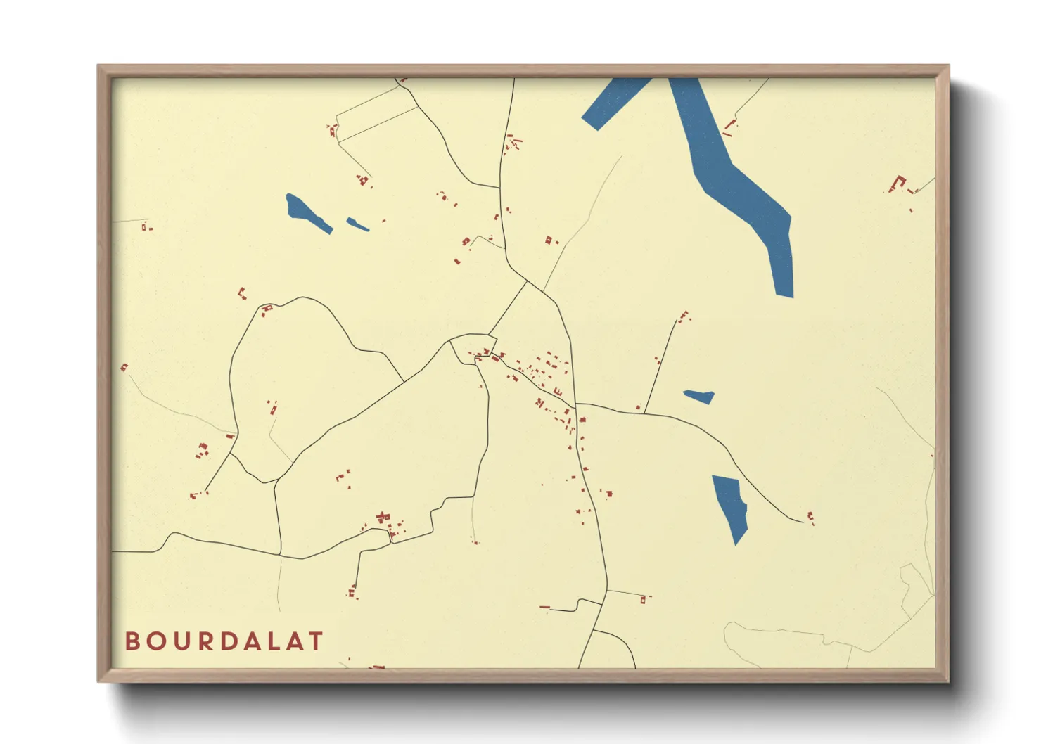 Une affiche de carte sur Bourdalat