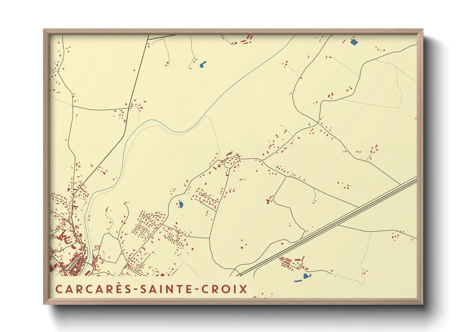 Une affiche de carte sur Carcarès-Sainte-Croix
