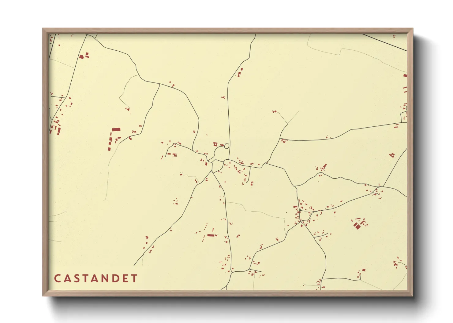 Une affiche de carte sur Castandet