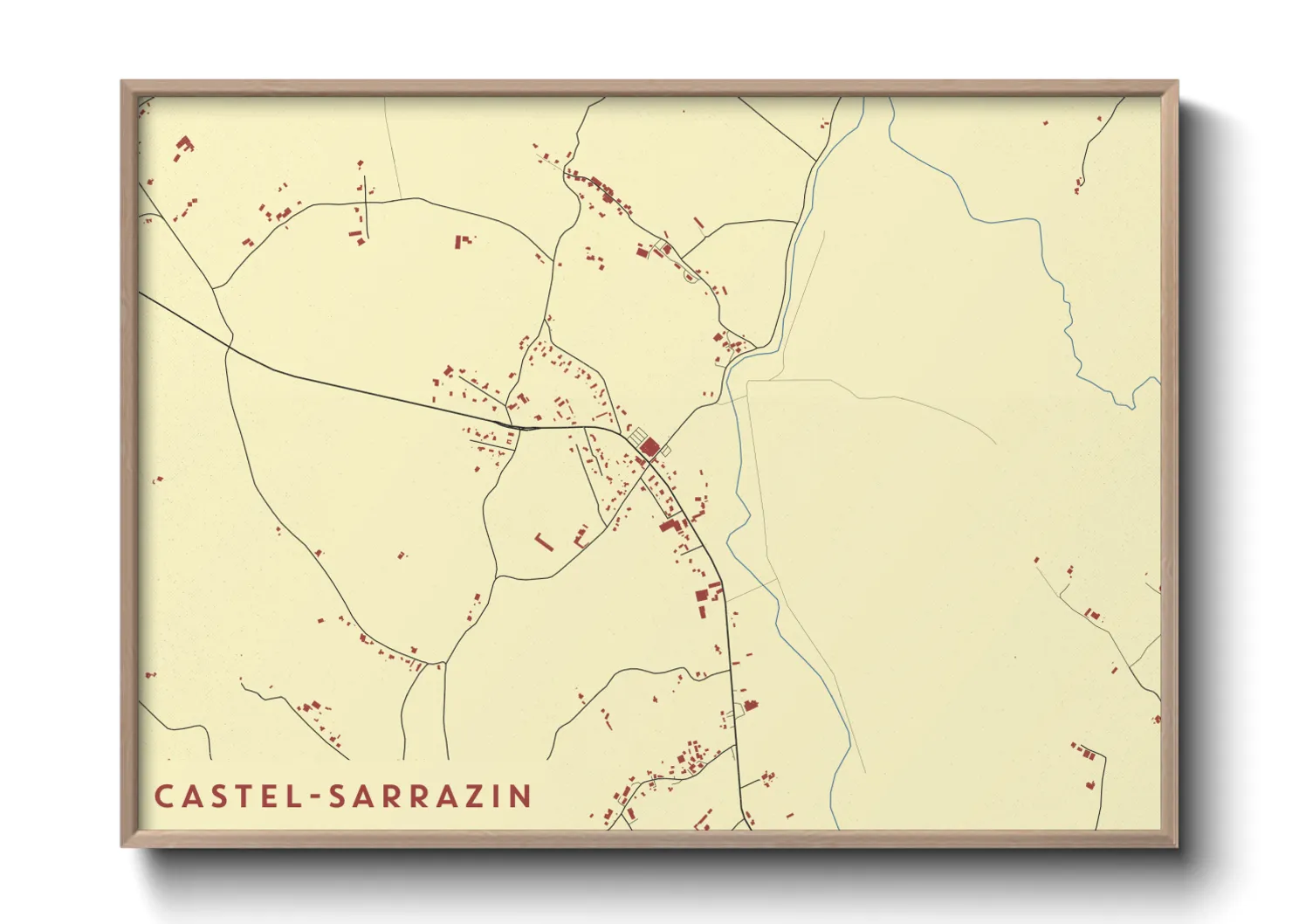 Une affiche de carte sur Castel-Sarrazin