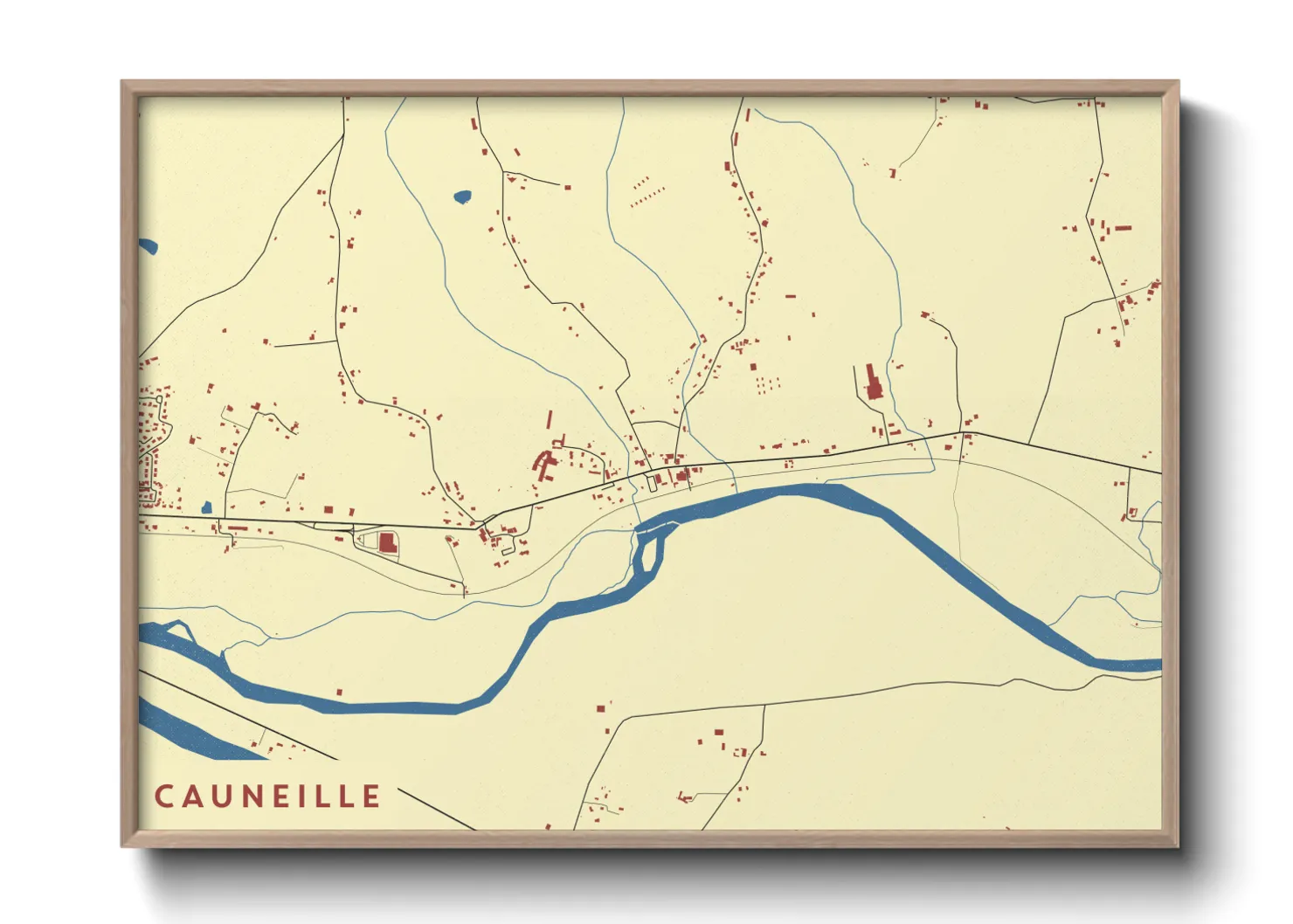 Une affiche de carte sur Cauneille