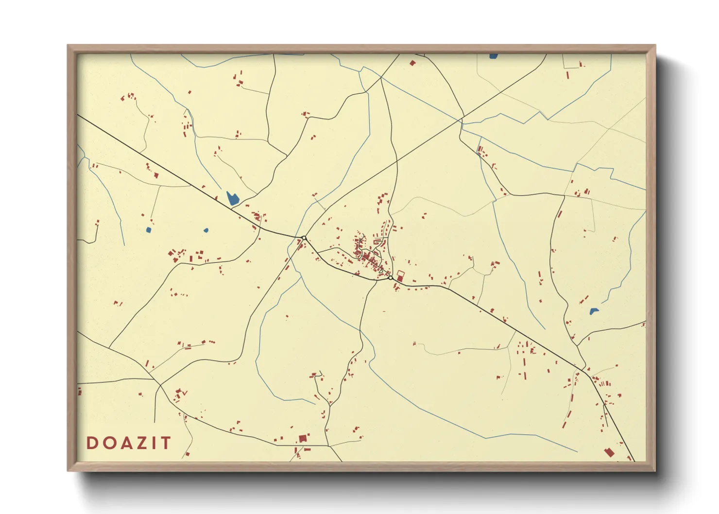Une affiche de carte sur Doazit