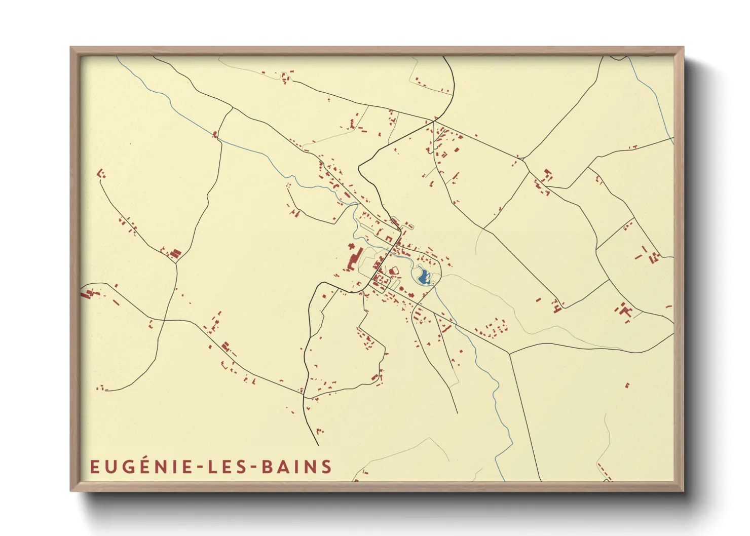 Une affiche de carte sur Eugénie-les-Bains