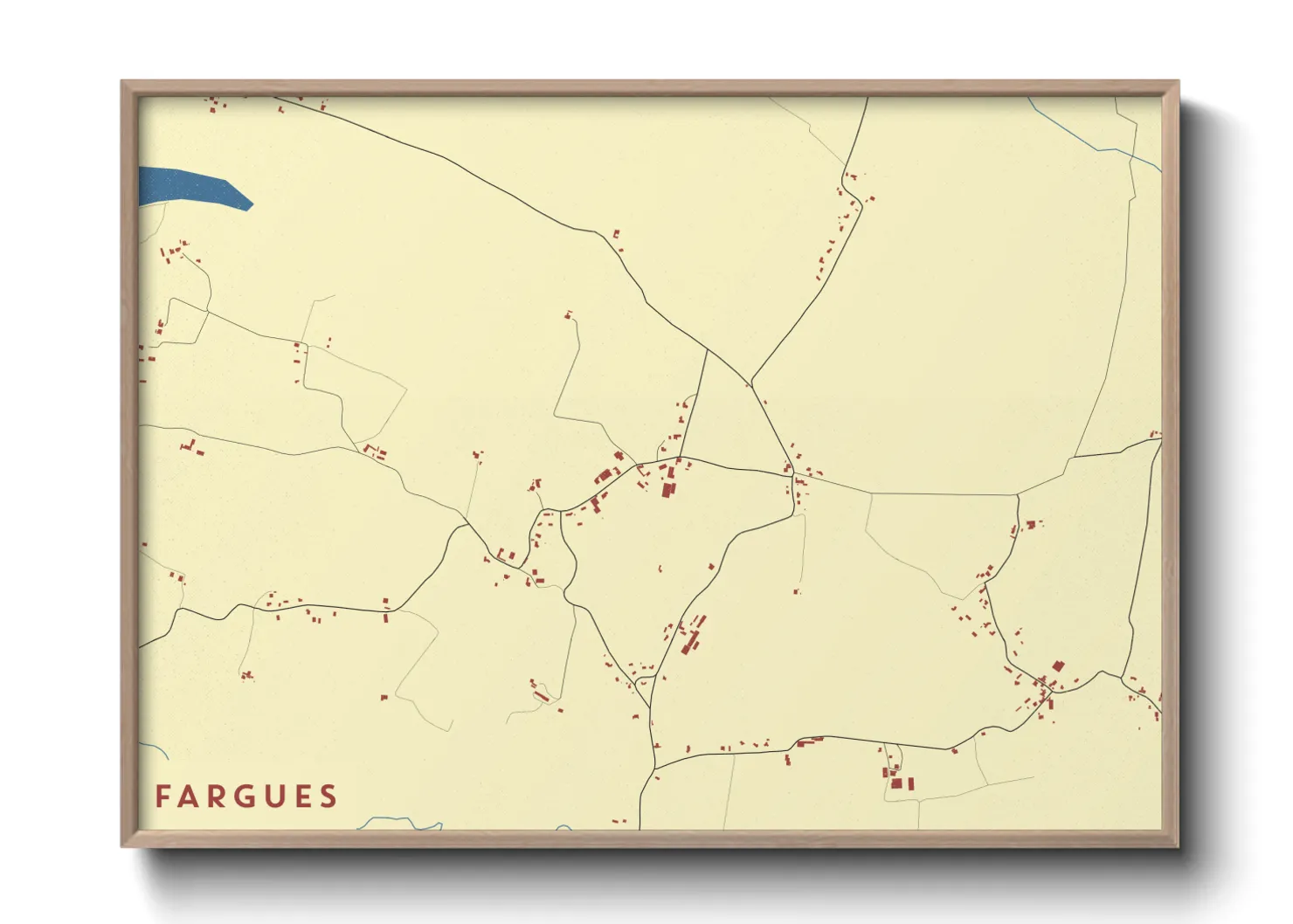 Une affiche de carte sur Fargues