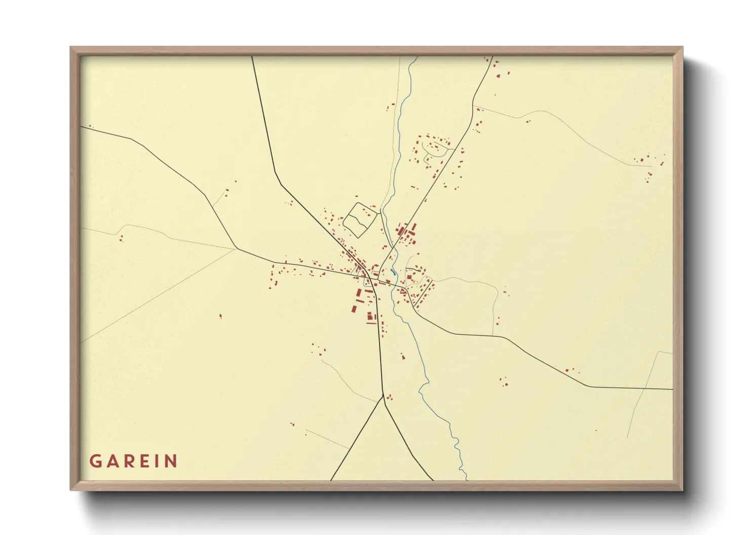 Une affiche de carte sur Garein