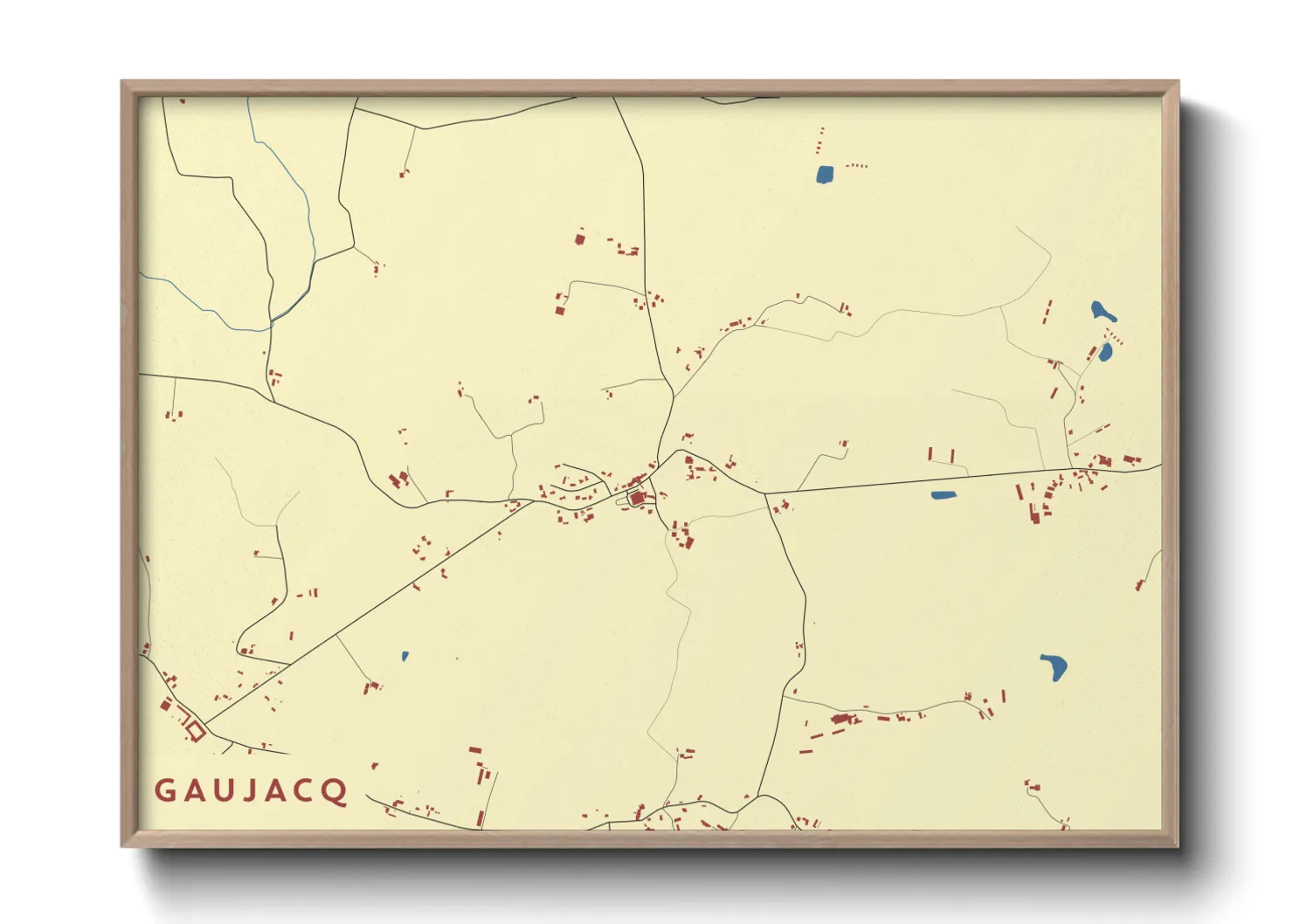 Une affiche de carte sur Gaujacq