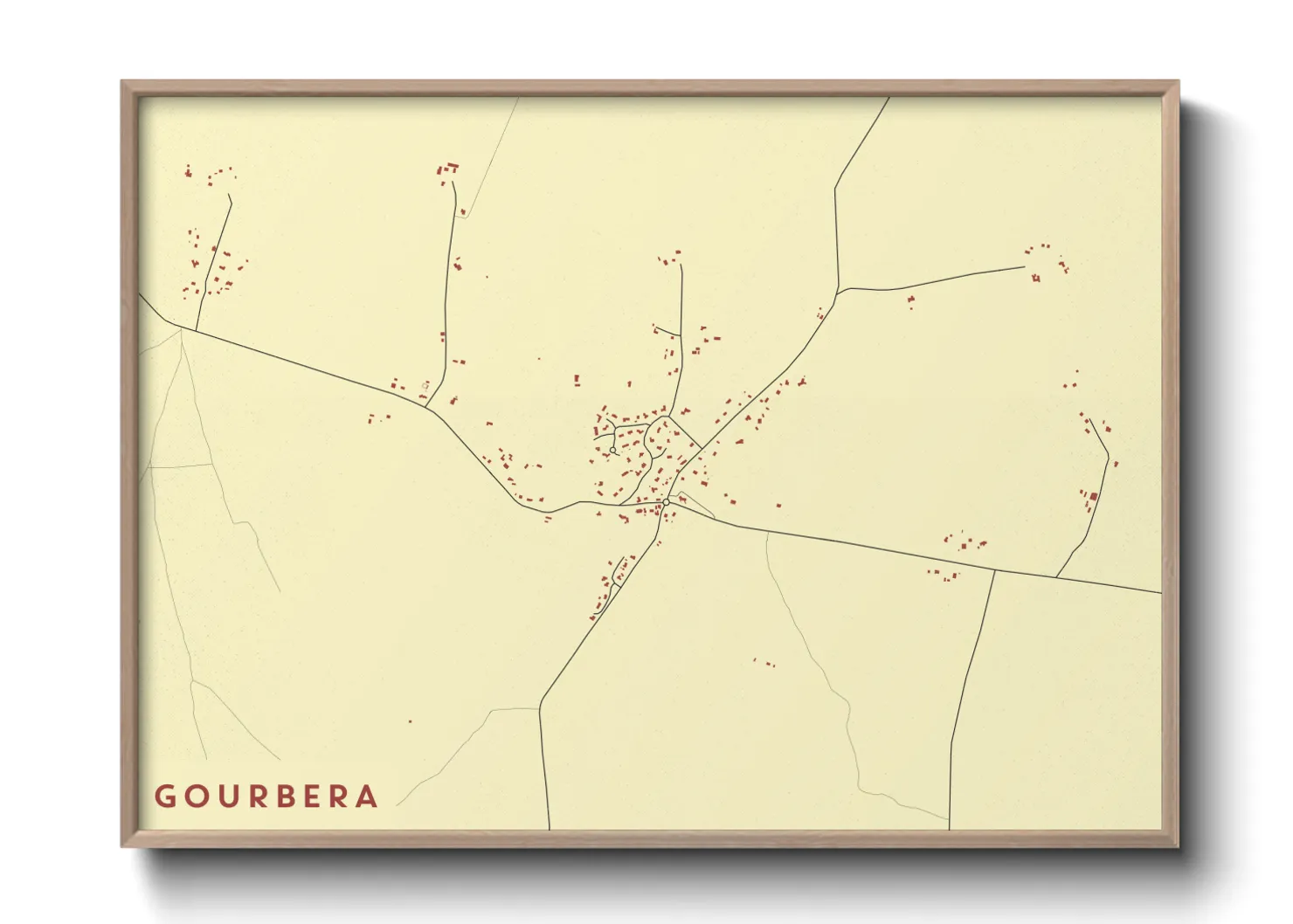 Une affiche de carte sur Gourbera