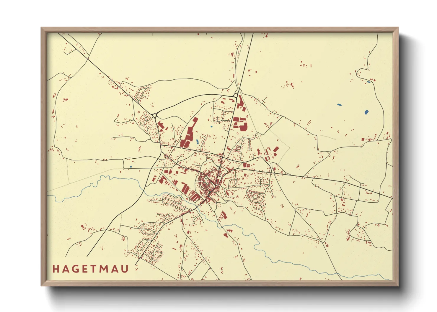 Une affiche de carte sur Hagetmau