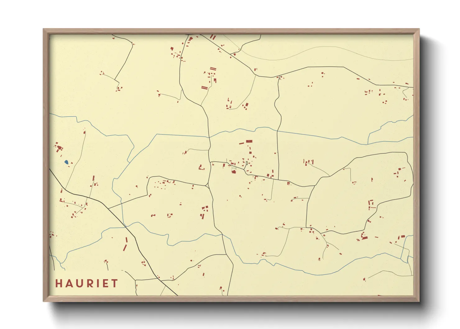 Une affiche de carte sur Hauriet