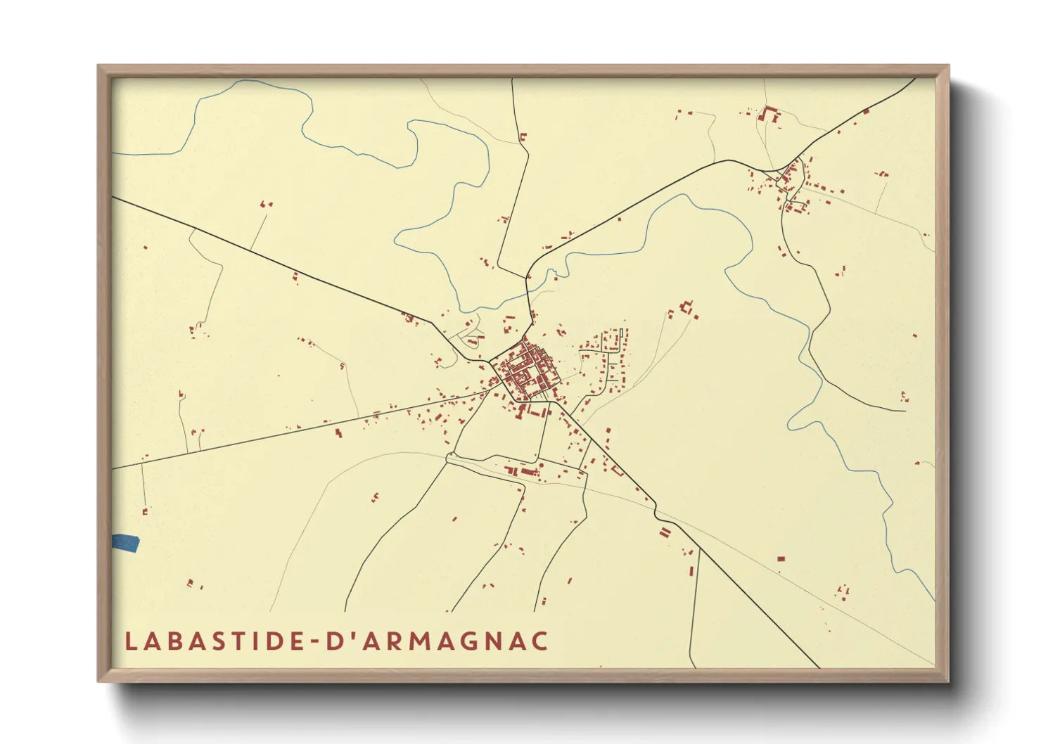 Une affiche de carte sur Labastide-d'Armagnac