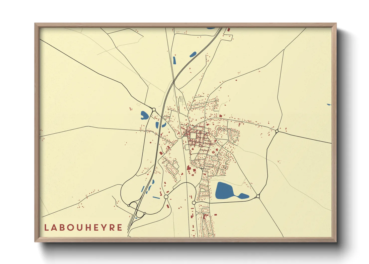 Une affiche de carte sur Labouheyre