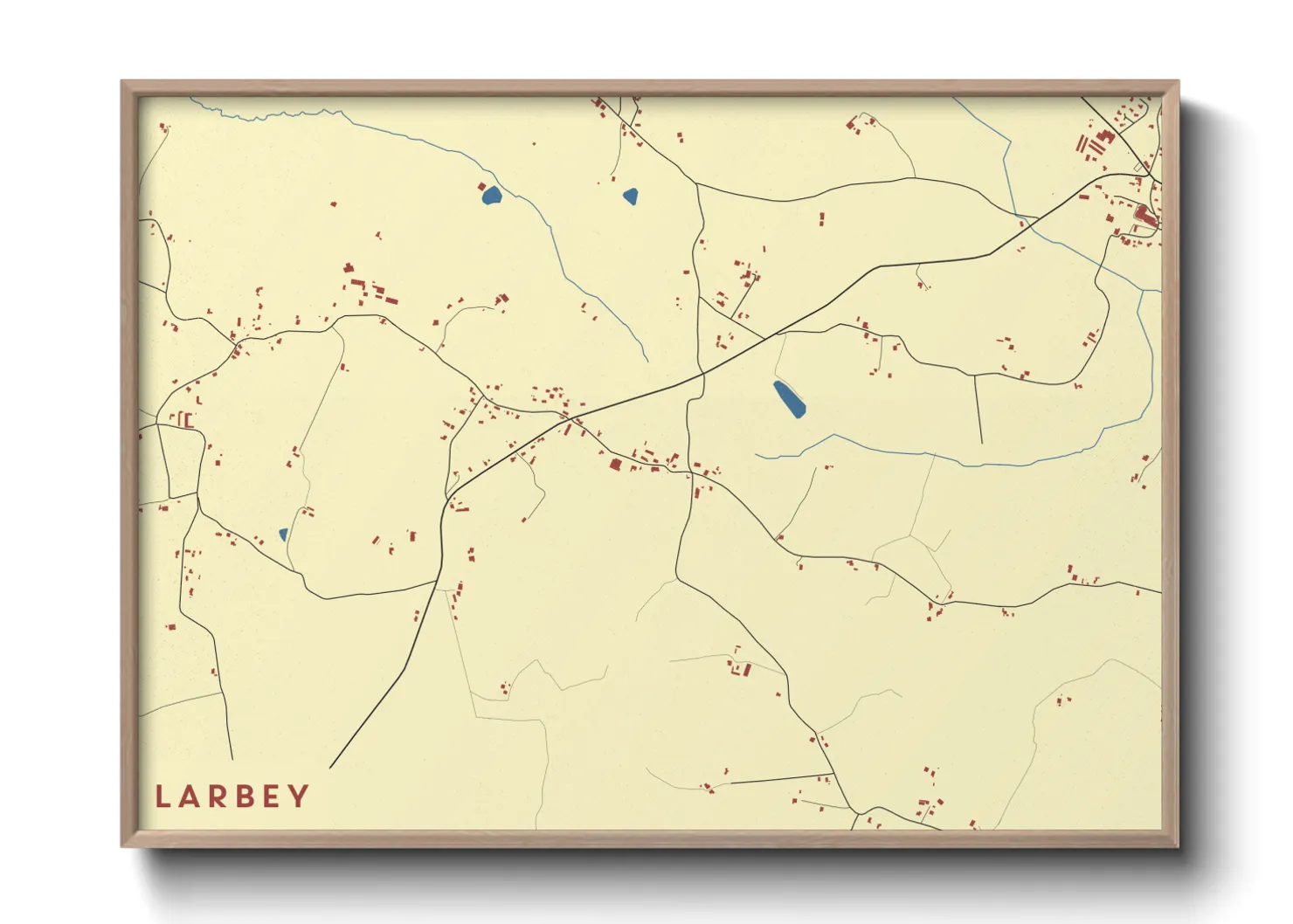 Une affiche de carte sur Larbey