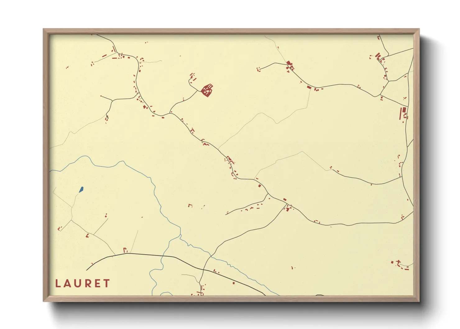 Une affiche de carte sur Lauret