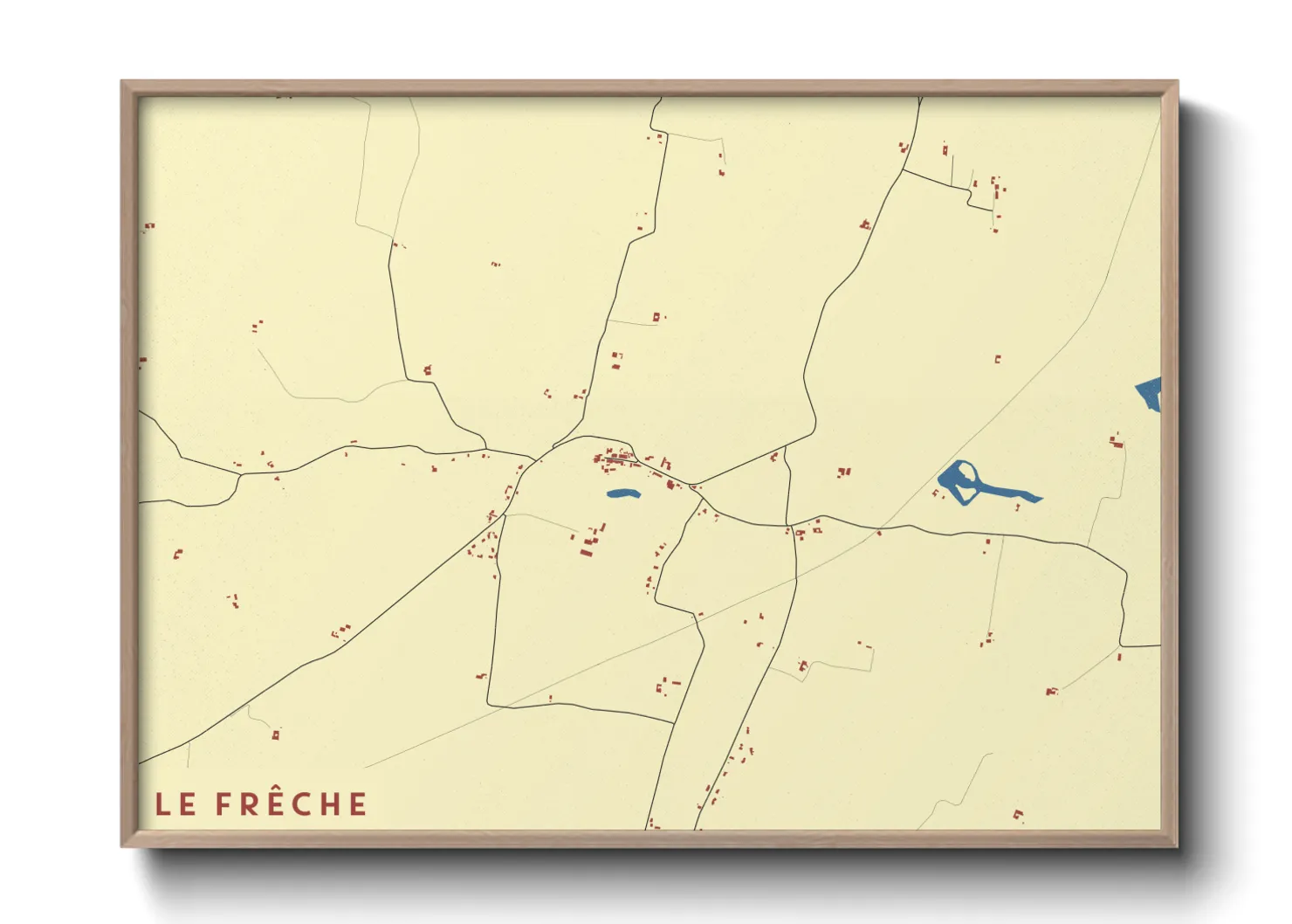 Une affiche de carte sur Le Frêche