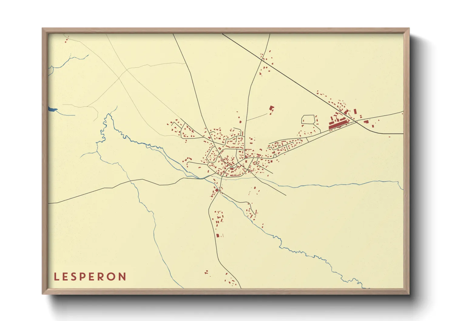 Une affiche de carte sur Lesperon