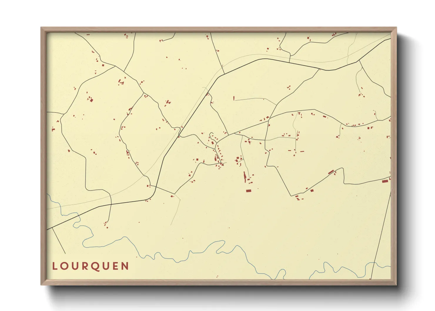 Une affiche de carte sur Lourquen