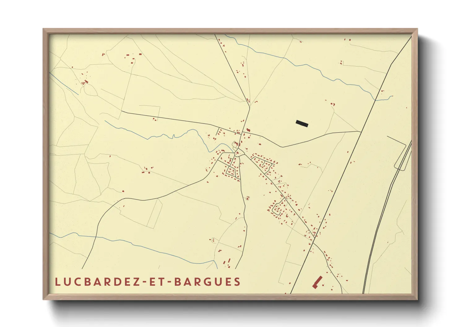 Une affiche de carte sur Lucbardez-et-Bargues