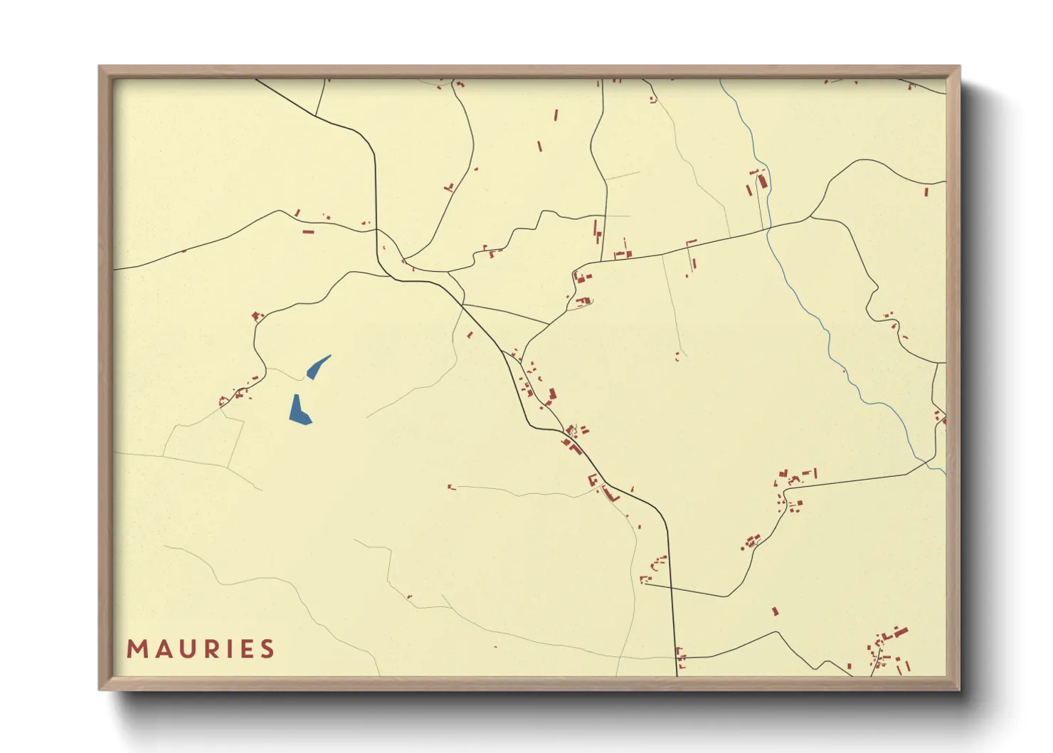 Une affiche de carte sur Mauries