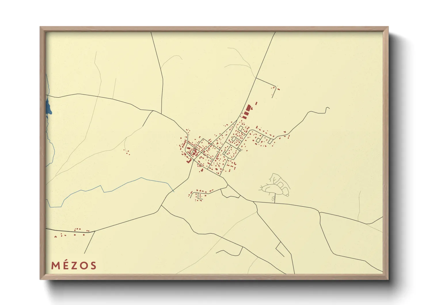 Une affiche de carte sur Mézos