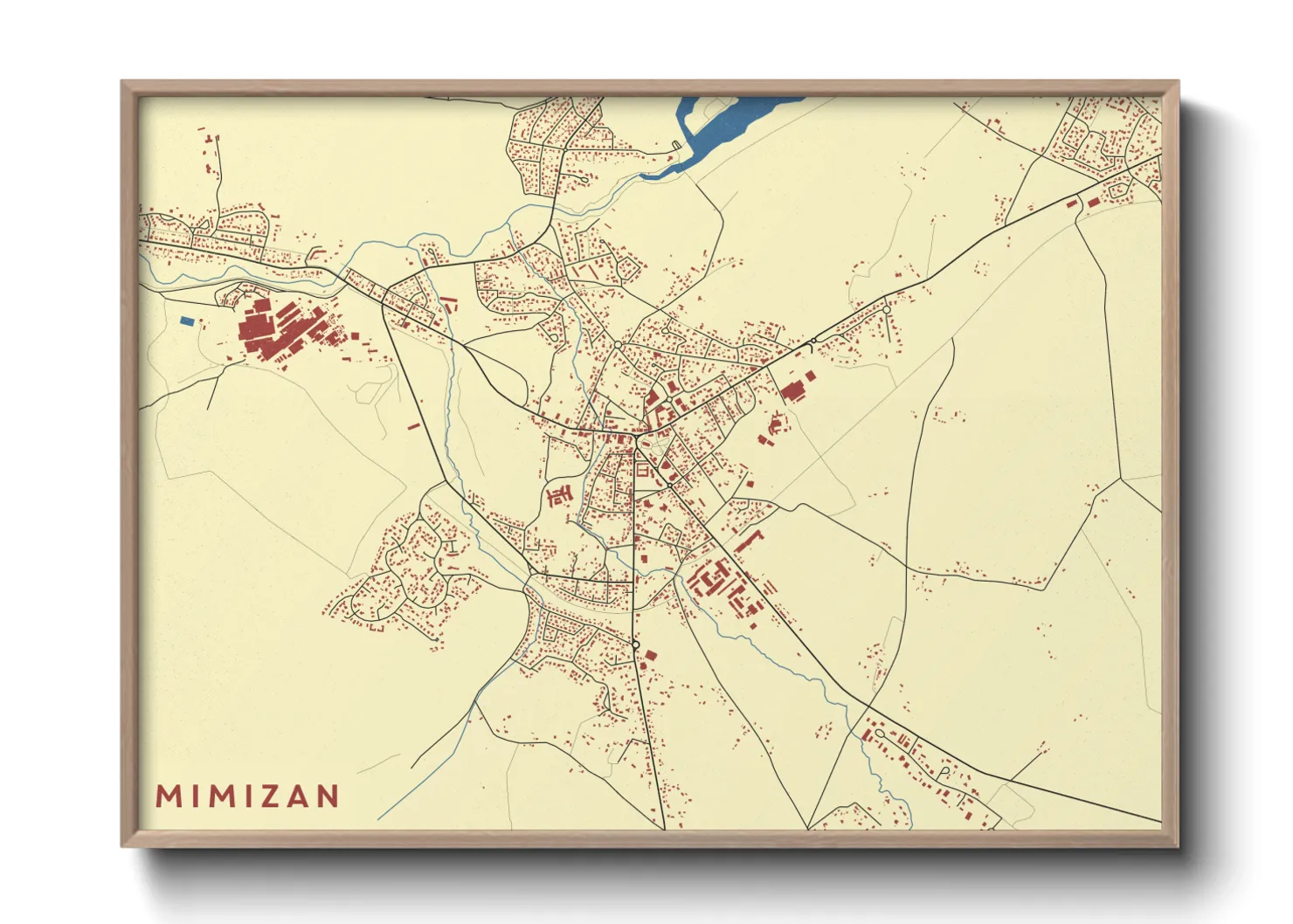Une affiche de carte sur Mimizan