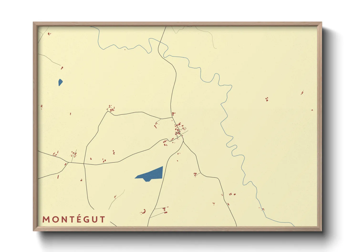 Une affiche de carte sur Montégut