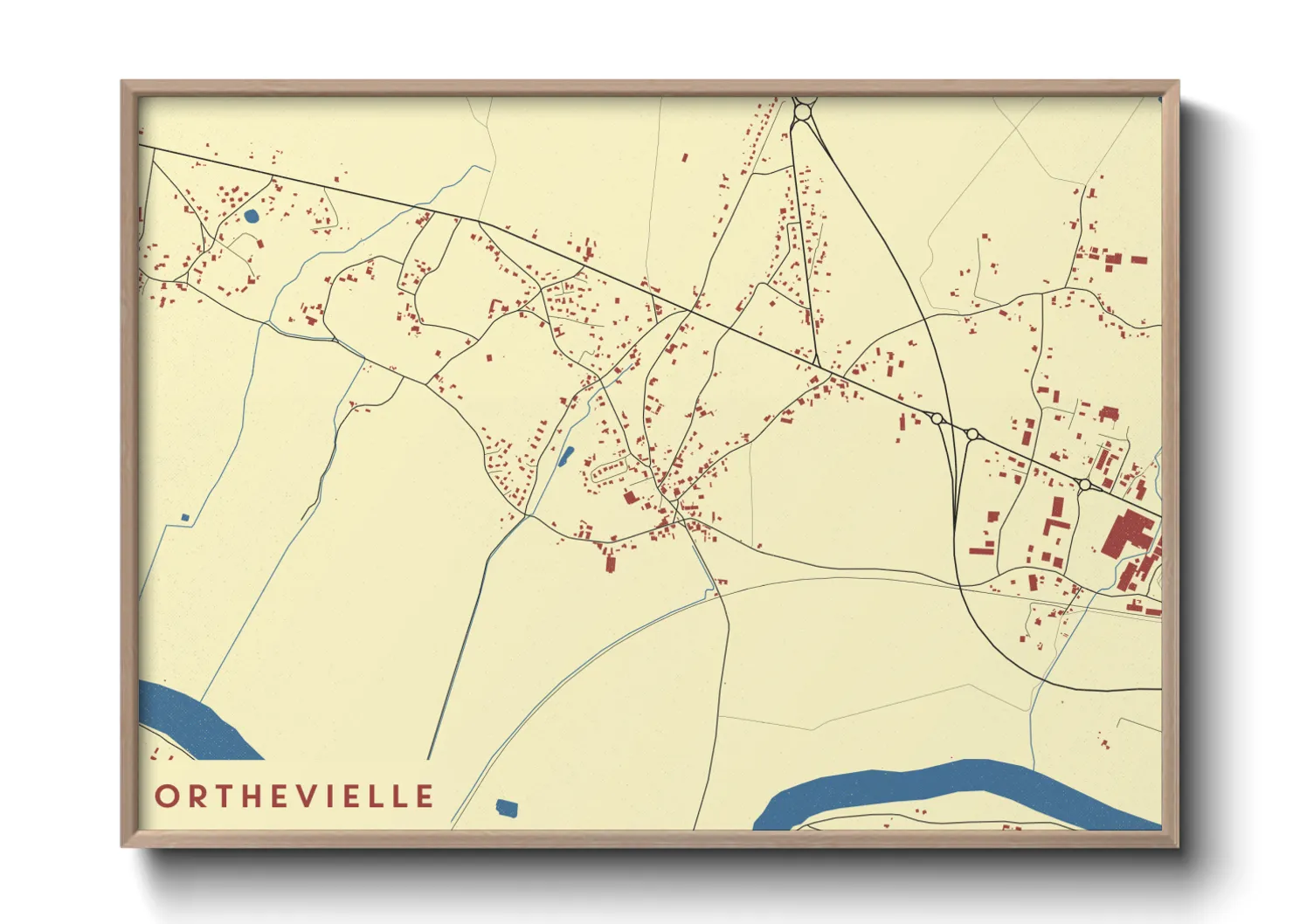 Une affiche de carte sur Orthevielle