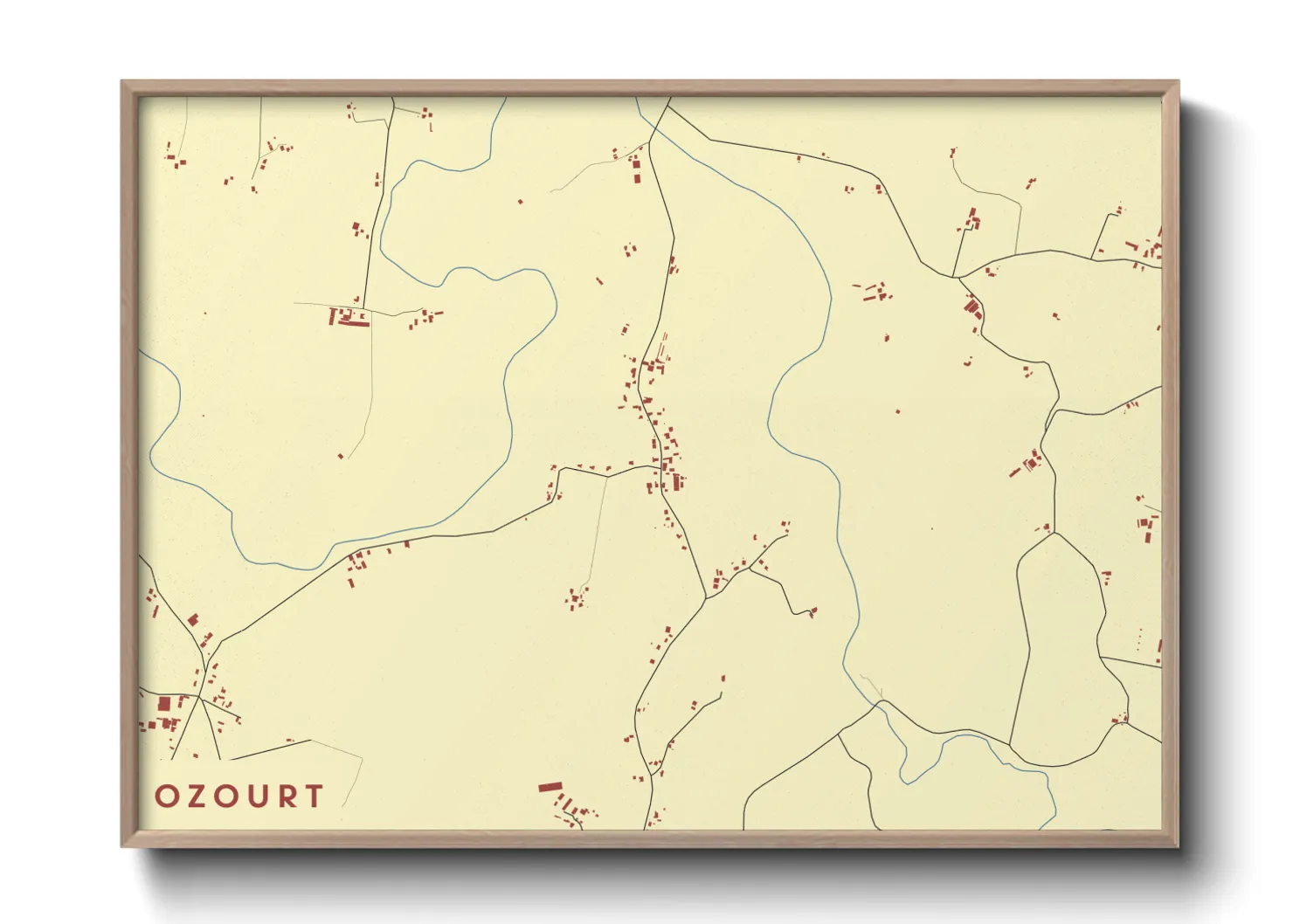 Une affiche de carte sur Ozourt
