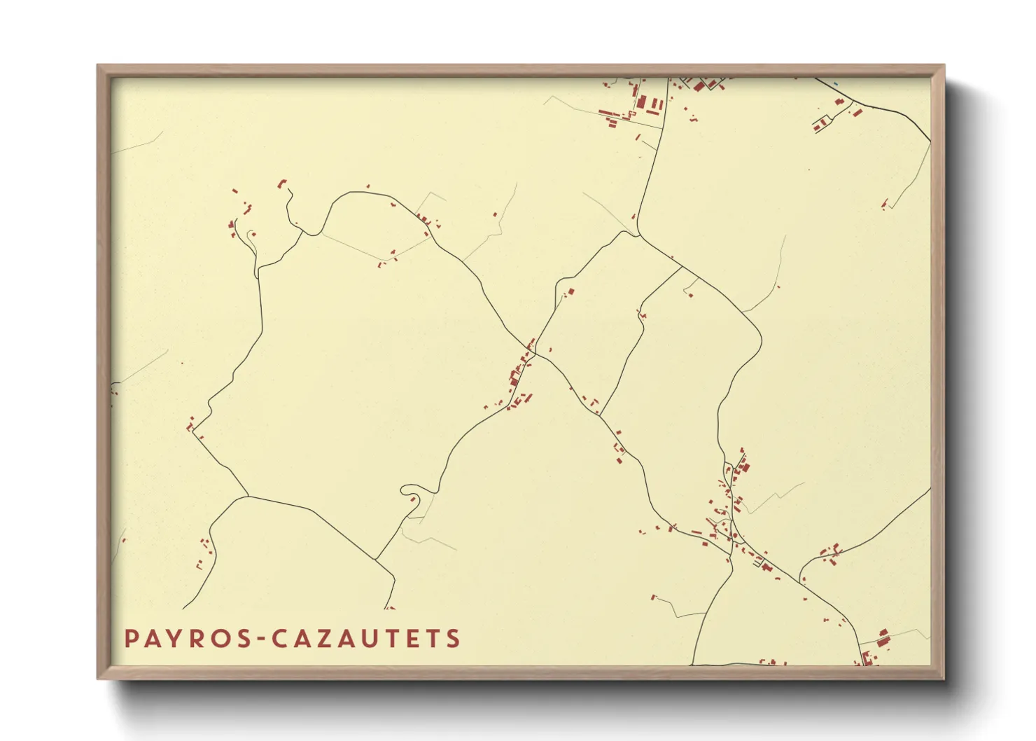 Une affiche de carte sur Payros-Cazautets