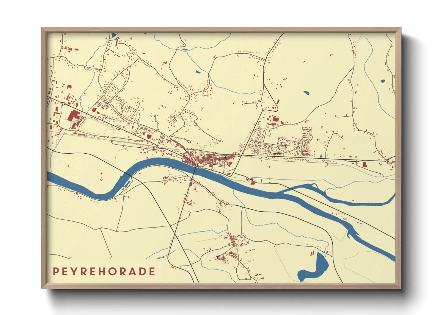 Une affiche de carte sur Peyrehorade