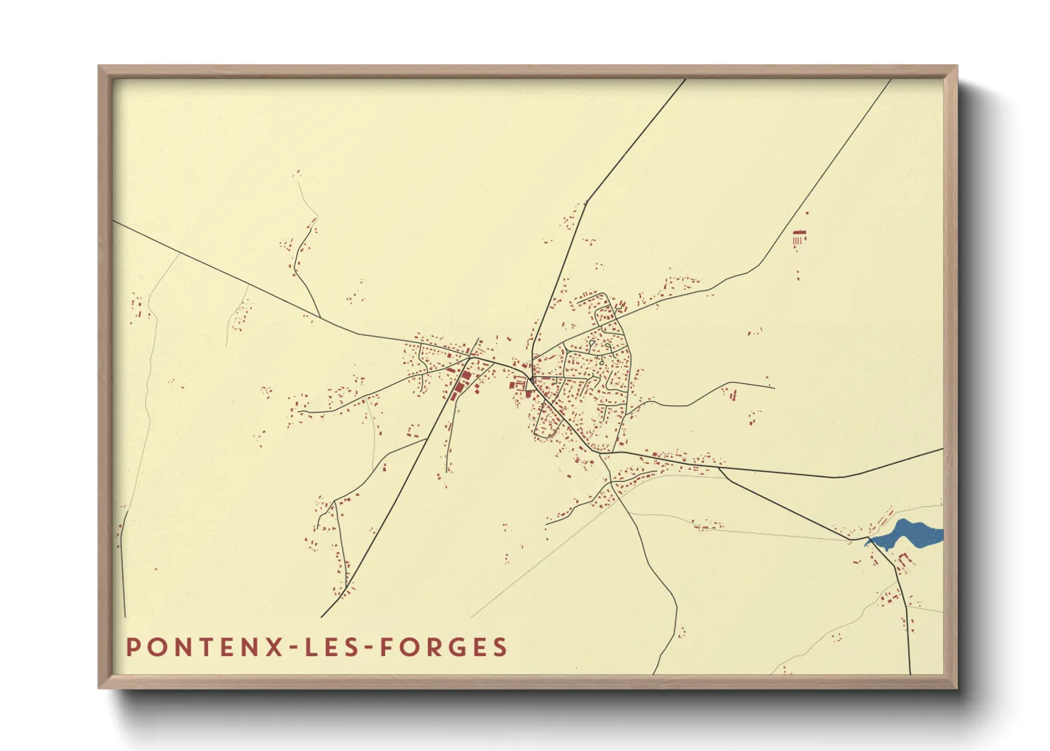 Une affiche de carte sur Pontenx-les-Forges